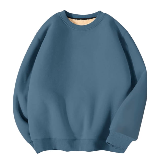 AherBiu Chandails à Col Rond pour Hommes Grande Taille Doublés en Molleton d'Hiver Décontractés Athlétiques de Gym d'Entraînement Chandails Unis