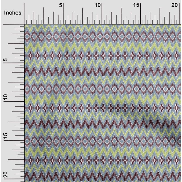 oneOone Polyester Lycra Fabric Chevron Ikat Printed Craft Fabric BTY 56 Inch Wide