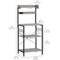 thumbnail image 3 of HOMCOM Kitchen Bakers Rack with Power Outlet, Adjustable Shelves and Hooks, 3 of 10