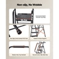 thumbnail image 3 of KFFKFF 5 Step Ladder, Folding Step Stool with Wide Anti-Slip Pedal, Tool Tray, Dual Side Handrails, 600 lbs Capacity Portable Steel Ladder, Multi-Use for Kitchen, Black, 3 of 9