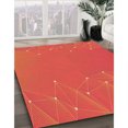 thumbnail image 3 of Ahgly Company Tapis d'Intérieur Ronds Transitionnels Lavables à la Machine Orange Rouge Orange, 6 Pieds Rond, 3 of 7