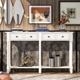 thumbnail image 2 of Newest Console Table Sofa Table Easy Assembly with Two Storage Drawers and Bottom Shelf for Living Room, Entryway (Ivory White), 2 of 9