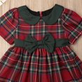 thumbnail image 5 of Bébé bébé Filles Noël Plaids Bowknot Princesse Robe à Manches Courtes Parti Robes de Noël, 5 of 5