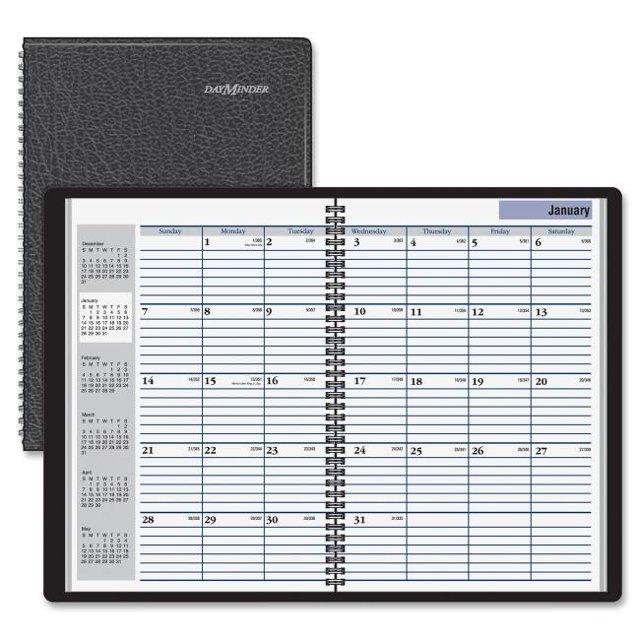 At A Glance Monthly Planner Wirebound - 12 Month, Black - 2 Piece