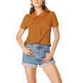 thumbnail image 1 of INSPIRE CHIC Chemise Douce pour Femme Vintage à Col Poupée Doux Boutonnée, 1 of 6