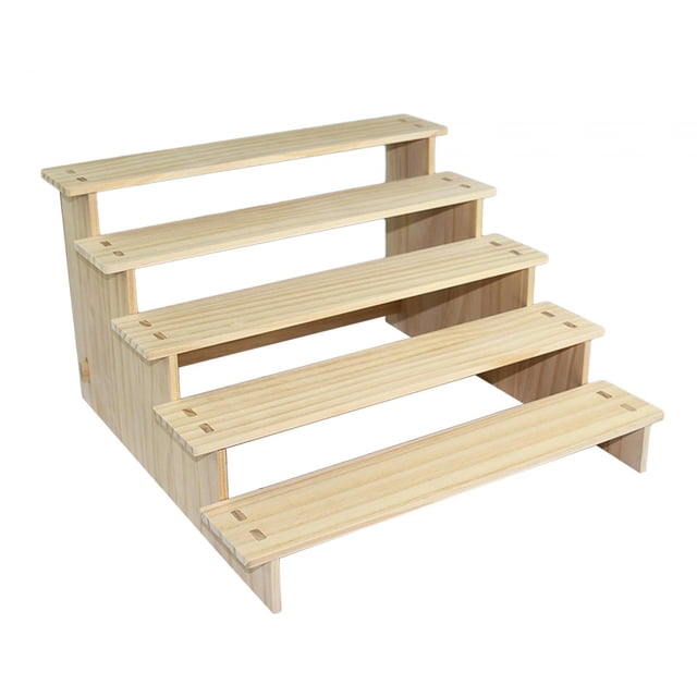 Xuanheng Wood Display Riser Collectibles Display Stand for Ornaments Crafts Apartment 5 Layer 40cm