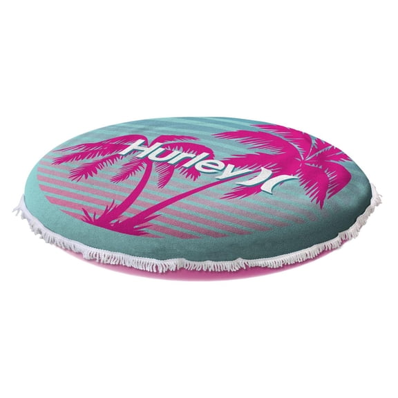 Hurley Serviette gonflable Top Island Pool Float, motif palmier rose