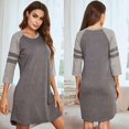 thumbnail image 3 of EIMELI Ladies Solid Color Plus Size Pajamas Nightgown Red XL, 3 of 9