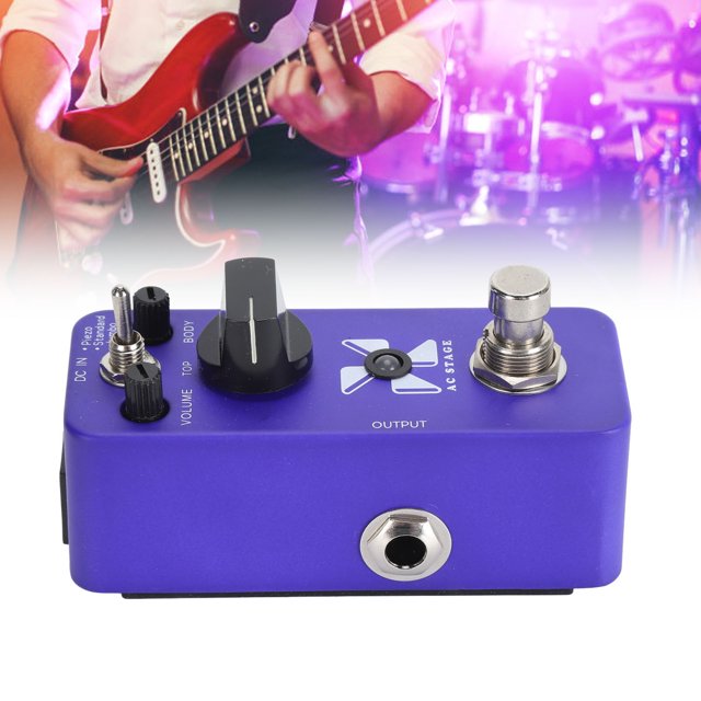 Pédale de Guitare, Large Application Pédale d'Effets de Guitare en Alliage d'Aluminium Portable 3 Modes d'Effets 3 Trous Réglables pour Enregistrement Musical