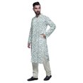 thumbnail image 2 of Atasi Kurta Pyjama de Designer pour Hommes Imprimé Style Angrakha Vêtements d'Été Décontractés, 2 of 5