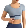 thumbnail image 1 of Timegard Hauts de Yoga pour Femmes Col Rond Manches Courtes Ajusté Confortable Court Extensible Entraînement Gym T-Shirts, 1 of 4