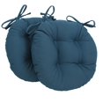 thumbnail image 1 of 16-inch Solid Twill Round Tufted Chair Cushions (Set of 2), 1 of 2