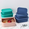 thumbnail image 3 of Boîte à Lunch Étanche de Qualité Alimentaire Grande Capacité Micro-Ondes Sûr Résistant à la Température Rangement Portable Boîte Bento en Silicone avec Couvercle Fournitures Scolaires, 3 of 8