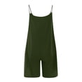 thumbnail image 4 of Timegard Womens Rompers Deep V Neck Ruffle Spaghetti Strap Sleeveless Short Loose Jumpsuit Comfy Solid Color, 4 of 5
