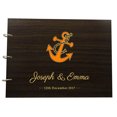 thumbnail image 1 of Darling Souvenir Custom Wedding Photo Album Guest Book with Wood Engraved Cover, Holds 80 Pages, 1 of 6