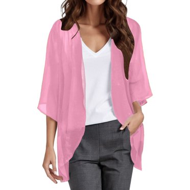 2025 Womens Solid Elegant Puff Sweaters for Women Sleeve Chiffon Cardigan Loose Cardigan Sweatshirt Cover Up Casual Blouse Knitted Cardigans for Women