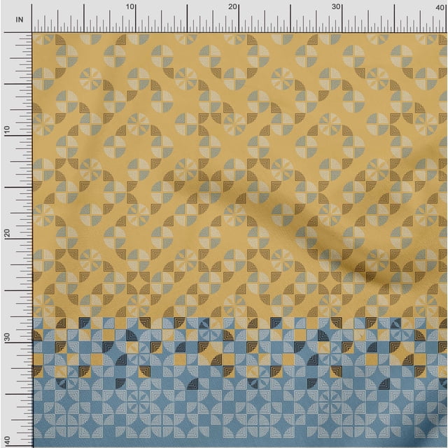 oneOone Viscose Chiffon Pale Orange Fabric Geometric Panel Sewing Material Print Fabric By The Yard 42 Inch Wide