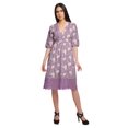 thumbnail image 1 of Moomaya Robe à Manches Courtes pour Femmes Robe de Soirée en Coton Imprimé Tenue Décontractée, 1 of 4