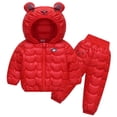 thumbnail image 1 of 2025 Combinaison de Neige Colorée pour Bébé Garçon Fille à Manches Longues Veste Décontractée Épaisse Chaude Pantalon de Neige à Taille Élastique Ensemble Rouge, 1 of 3