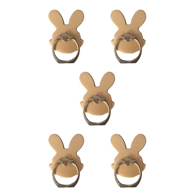 braveheart Cute Rabbit Aluminum Alloy Phone Stand Tablets Hand Grip Kickstand Mount Holder gold 5Set