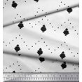 thumbnail image 2 of Soimoi Black polyester Crepe Fabric Butidar Jamdani Printed Fabric 1 Yard 42 Inch Wide, 2 of 2