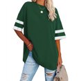 thumbnail image 3 of Chandails à Manches Courtes pour Femmes T-Shirts Surdimensionnés pour Femmes T-Shirts Amples Demi-Manches Col Rond Hauts Color Block Tuniques T-Shirts Surdimensionnés pour Femmes Hauts à Demi-Manches pour Femmes, 3 of 6