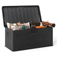thumbnail image 1 of Costway Storage Box with Lockable Design & Gas Strut Handle 2 Person Bench Garden Organizer, 1 of 10