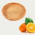 thumbnail image 3 of Bol Rond en Osier Tressé pour Collations et Fruits, Plateau de Service Rond, Excellent Organisateur de Plateau Alimentaire en Rotin 20x3 cm, 3 of 8