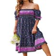 thumbnail image 1 of MesaSe Robe d'Été Bohème pour Femmes Imprimé Floral Col Carré à Volants Robe Longue Maxi de Plage Style E s, 1 of 3