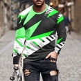 thumbnail image 2 of T-Shirt Blouse Décontracté à Manches Longues et Col Rond pour Hommes avec Rayures Imprimées, 2 of 5