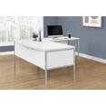thumbnail image 4 of Monarch Specialties Computer Desk, 72"l, Home Office, Work, Laptop, Commercial Grade, File Storage Drawer, White Laminate, Silver Metal, Contemporary, Modern, 4 of 4