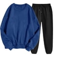 thumbnail image 2 of Yuyuzo Sweatsuits for Women Crewneck Sweatshirts Jogger Sweatpants 2 Piece Outfits Color Block Tracksuits, 2 of 6