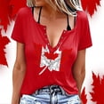 thumbnail image 1 of T-Shirt Canada Femme Col Rond Manches Courtes Feuille d'Érable Fête du Canada T-Shirts Patriotiques T-Shirts Graphiques Femme, 1 of 3