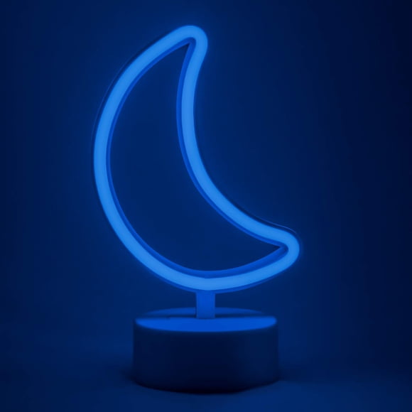 Ampoule DEL Lune Co Amped, Lampe de Bureau Lune en Croissant, Mini 7 Po Neon Collection