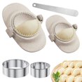 thumbnail image 1 of 5Pcs Dumpling Maker Ensemble Moule de Presse à Dumpling Réutilisable avec 2 Coupeur de Pâte et 1 Cuillère pour la Cuisine, 1 of 9