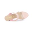 thumbnail image 4 of BLISSFUL STEP Sandales Mules à Talon Épais à Double Bride Transparente pour Femmes Rose 8, 4 of 8