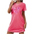 thumbnail image 2 of Mefallenssiah Chemise de Nuit Courte Surdimensionnée pour Femmes Mode Imprimé Poitrine Manches Courtes, 2 of 8