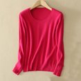 thumbnail image 3 of AherBiu T-Shirts à Manches Longues pour Femmes, Couche de Base, T-Shirt, Couleur Unie, Col Ras du Cou, Blouse Confortable, 3 of 3