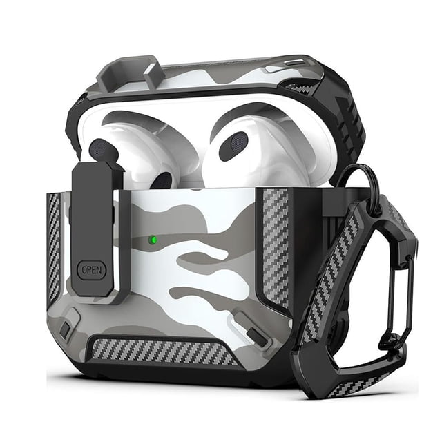 SharkTRUE Durable AirPods 4 Case: Full Protection, Easy Charging, Hook & Buckle Included, Multiple Colors