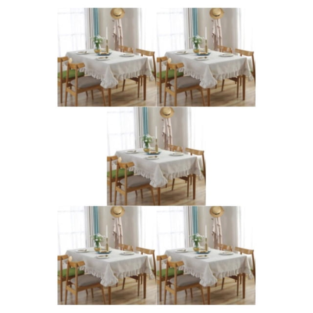 Baohd Durable And Easy To Wash Tablecloth With Vintage Style Rectangular Table Tablecloth Cotton Dining Tablecloth Table Cover linen 90*90CM 5Set
