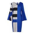 thumbnail image 4 of FcBaudy Robe à Manches Longues à Col en V, Robes d'Été pour Femmes, Robes pour Femmes Robe Grande Patchwork pour Femmes Jupe Portefeuille Moulante Robe Décontractée à Manches Longues Robe Longuette Robe Femme, 4 of 9