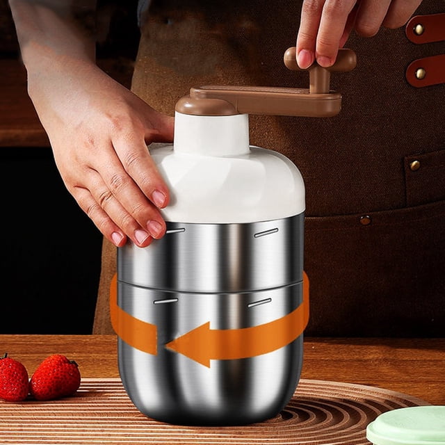 Manual Ice Crusher for Slushies & Cocktails - Stainless Steel Hand Crank Shaved Ice Maker for Home, Kitchen, and Parties