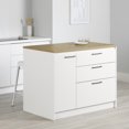 thumbnail image 1 of South Shore Myro Kitchen Island with Door and Drawers, in White and Maple Nutmeg, 1 of 17