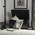 thumbnail image 3 of Safavieh Petit Banc de Rangement en Cuir Bicasté Touffeté Violet Noir, 3 of 5