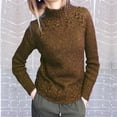 thumbnail image 1 of EGNMCR Chandail à Col Roulé pour Femmes, Chandails pour Femmes Femmes Manches Longues Couleur Demi-Col Montant Décontracté Ample Chandails Tricotés Femmes Chandail, 1 of 5