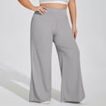 thumbnail image 1 of Timegard Plus Size Pants for Women High Waist Ruched Loose Comfy Lounge Pants Wide Leg Workout Trousers, 1 of 6