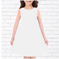 thumbnail image 2 of vdgthytj Robes Midi d'Été pour Filles Col Rond Couleur Unie Robe Soleil Sans Manches Ligne A Fluide Longueur Genou, 2 of 3