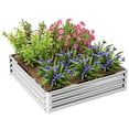 thumbnail image 1 of 4' x 4' x 1' Raised Garden Bed Galvanized Steel Planter Box Silver, 1 of 10