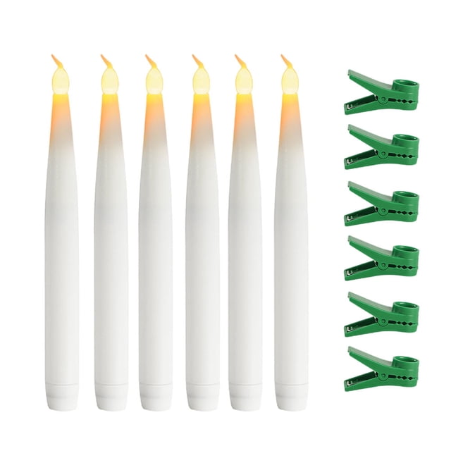 Minkissy 6Pcs Pillar Candles for Holiday Decorations with ABS Material