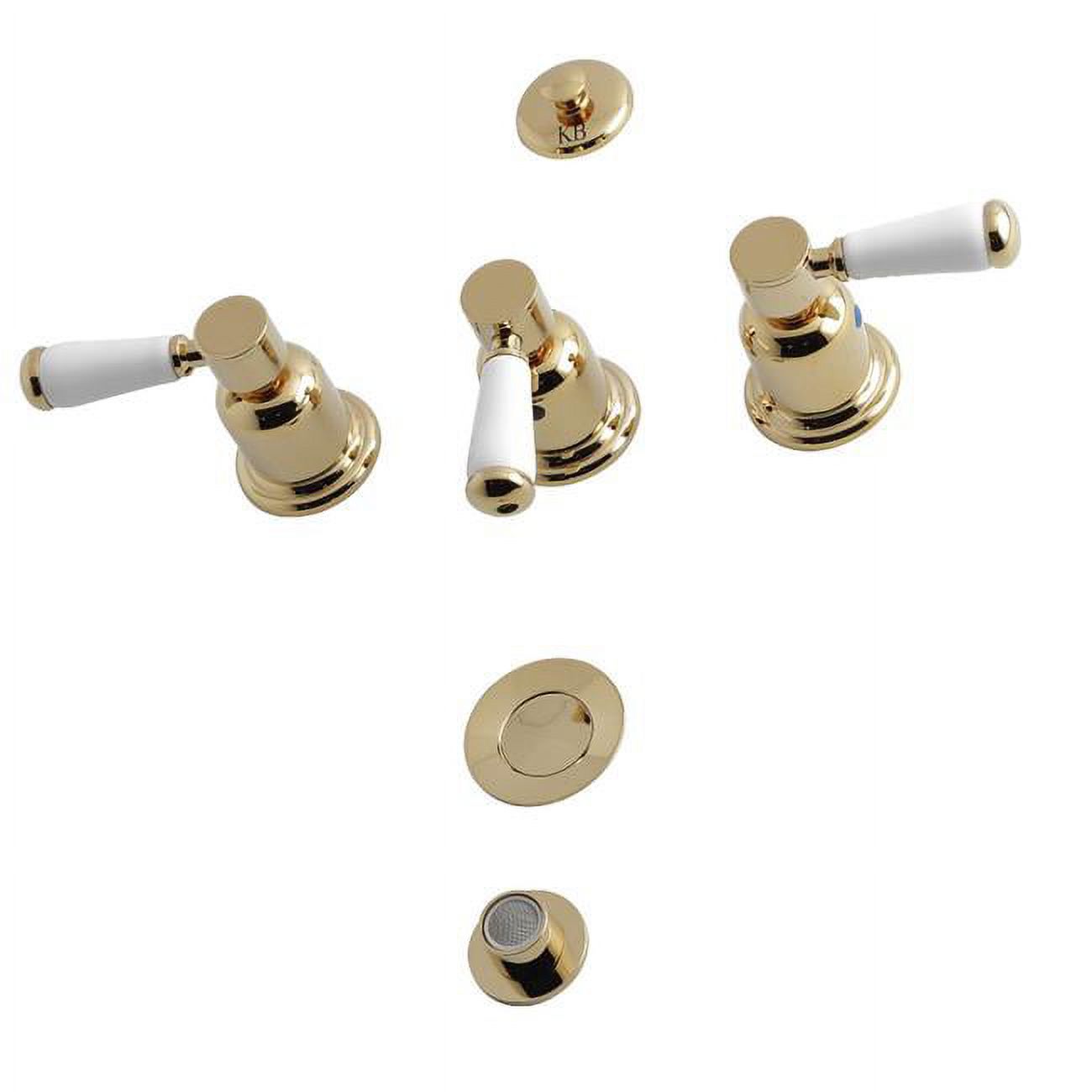 Kingston Brass KB6322DPL Paris Robinet de Bidet à 3 Poignées, Laiton Poli